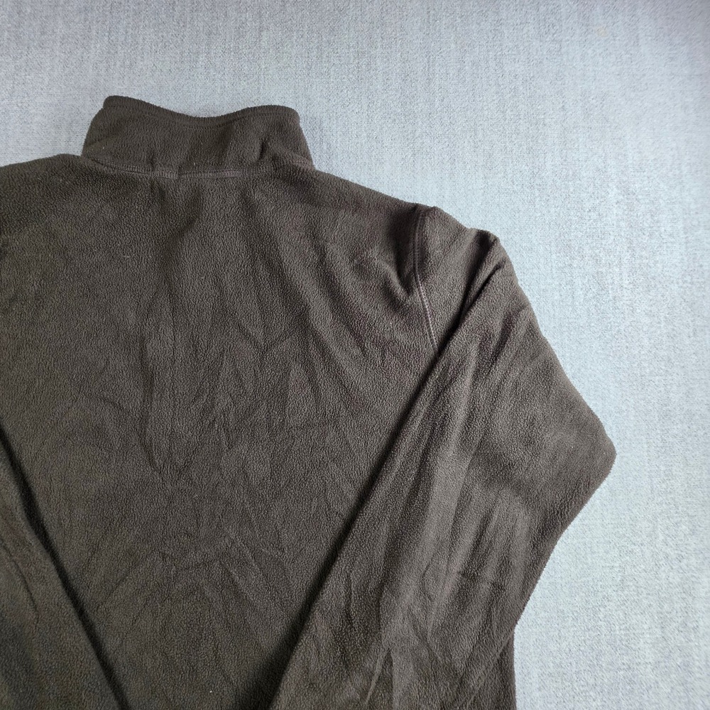 Lands' End Fleece Pullover Men Small Brown Quarter Zip Mock Neck Jacket - Picture 14 of 16